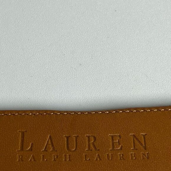 Lauren Ralph Lauren Brown Coqnac Italian Leather Belt Size M Crocodile Print - Picture 7 of 8